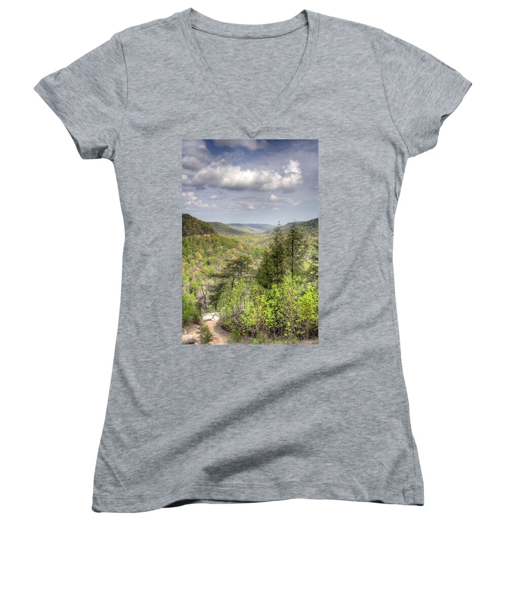 Valley Women's V-Neck featuring the photograph The Valley II #1 by David Troxel