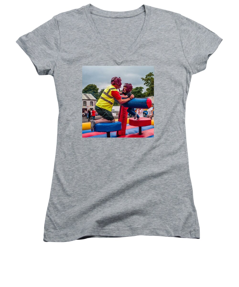 Funday Women's V-Neck featuring the photograph Fun Day #gracegenerationchurch #2 by Aleck Cartwright