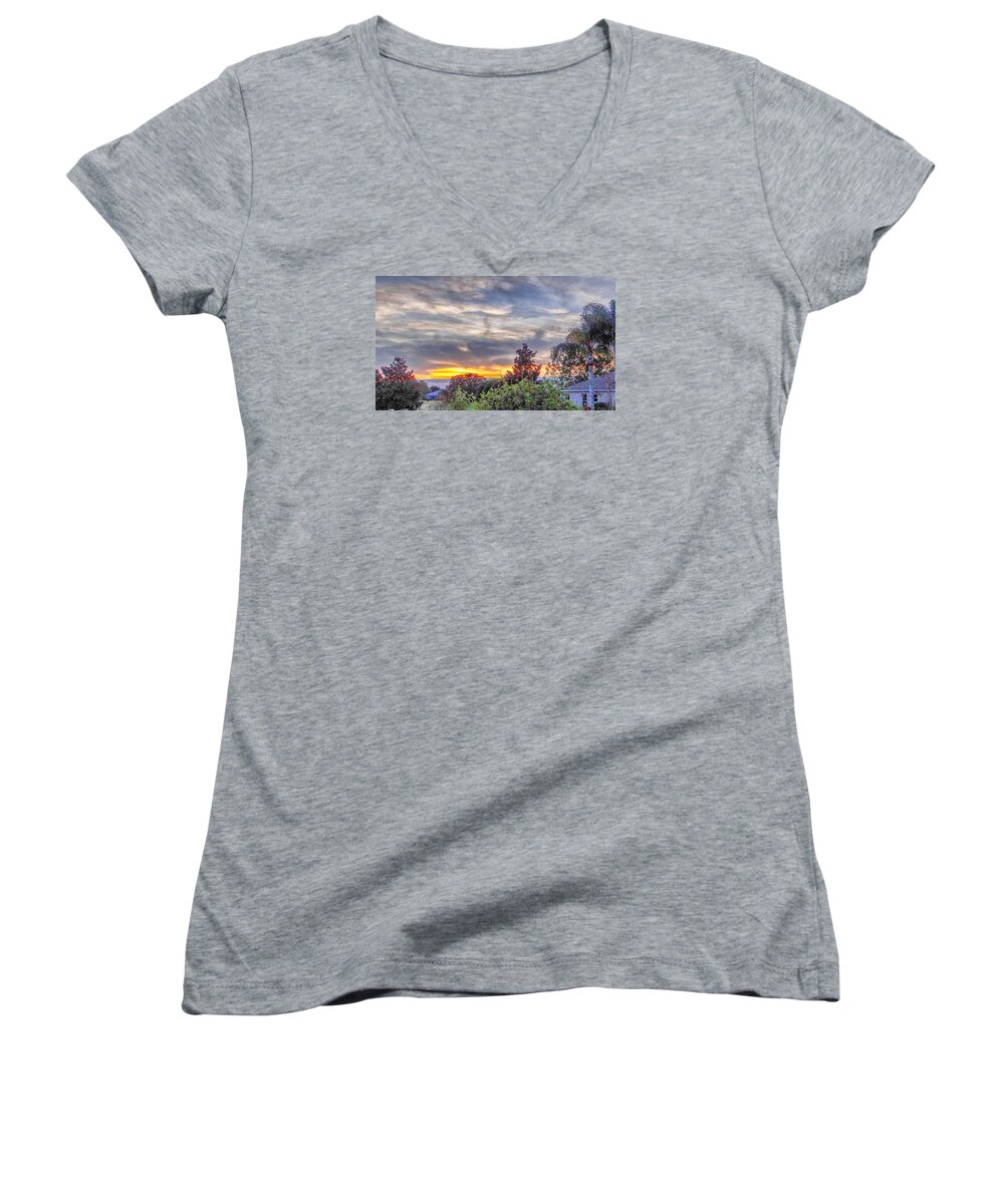 Morning Women's V-Neck featuring the photograph Good Morning #2 by Dennis Dugan