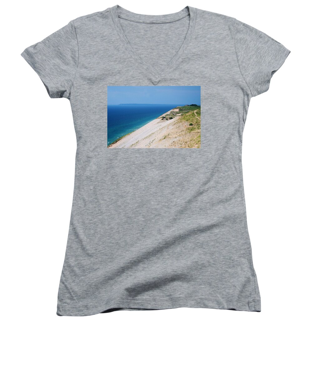 Water Women's V-Neck featuring the photograph Sleeping Bear Dunes #2 by Randy Pollard