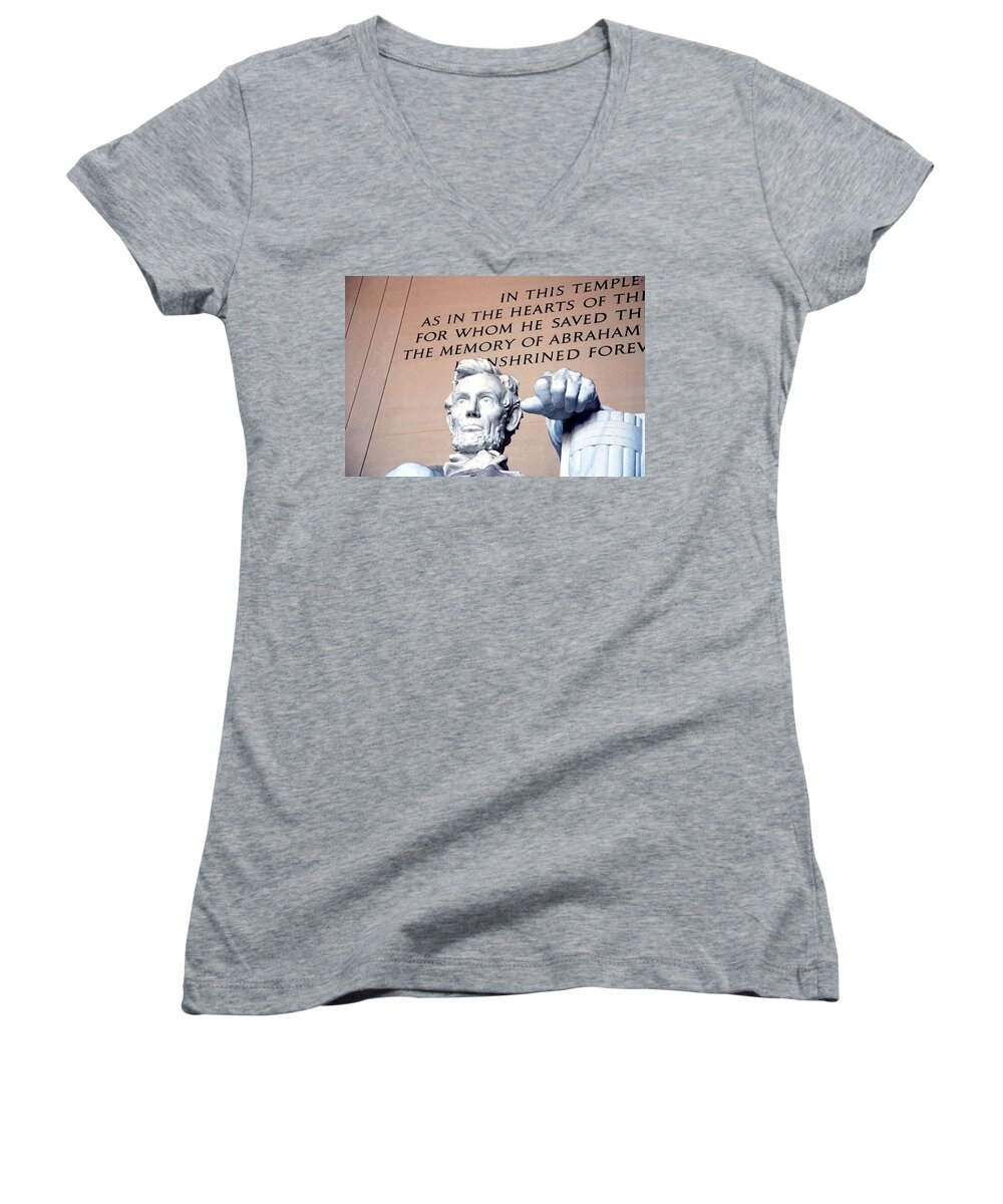 Washington Women's V-Neck featuring the photograph Lincoln Memorial #7 by Kenny Glover