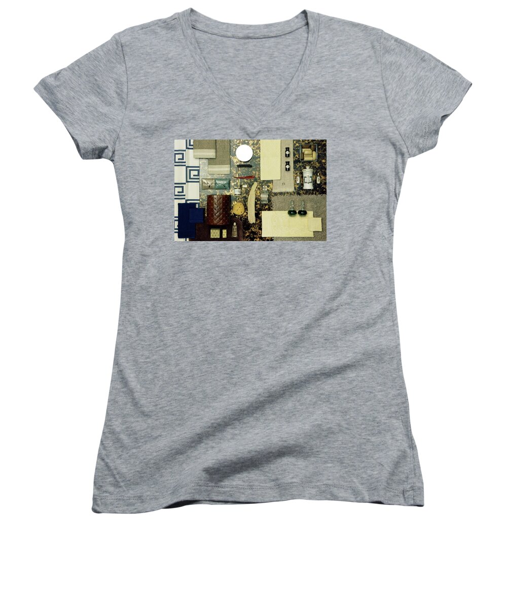 Studio Shot Women's V-Neck featuring the photograph A Group Of Household Items by Geoffrey Baker