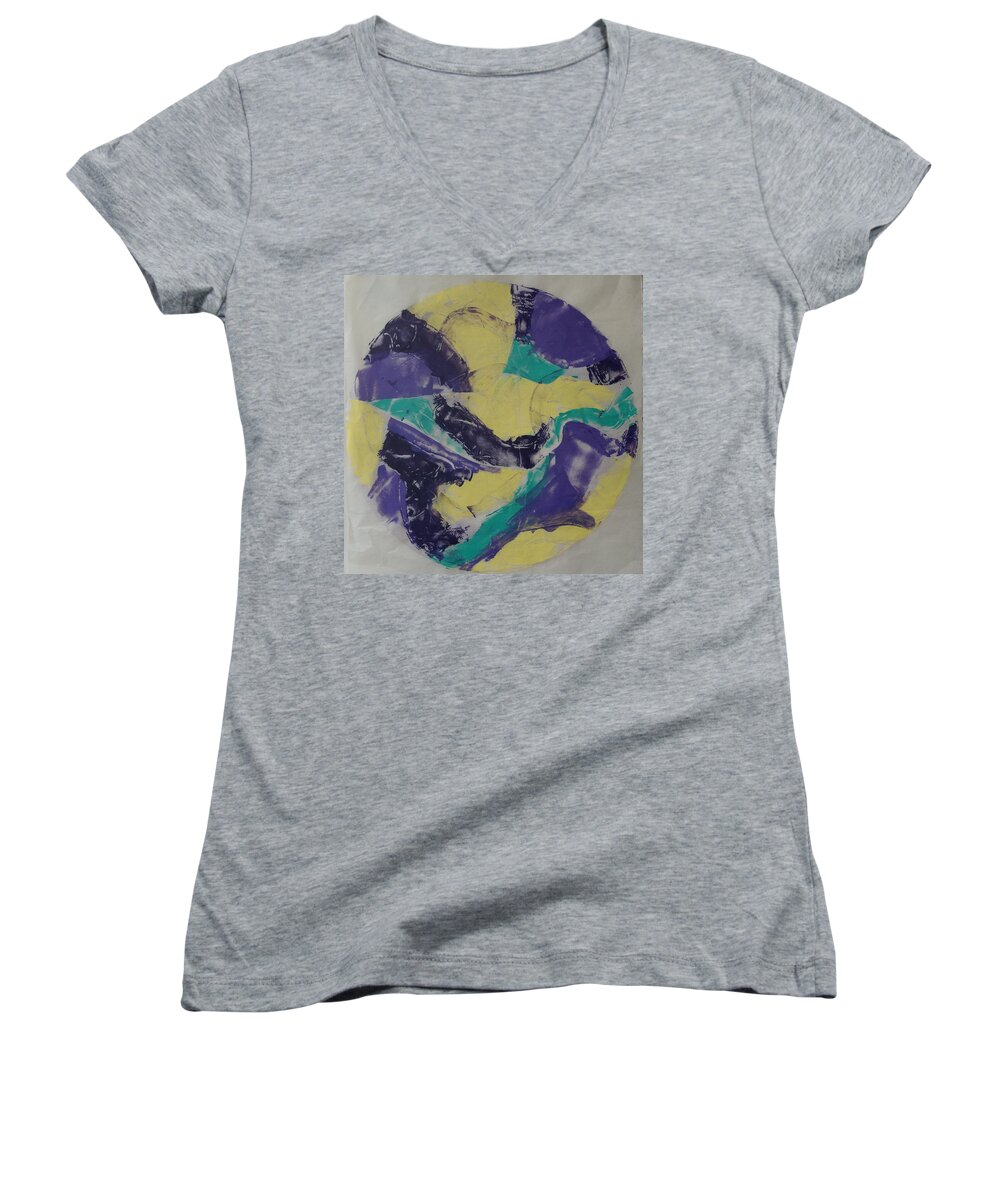 Colors Women's V-Neck featuring the painting Albers Effort by Erika Jean Chamberlin
