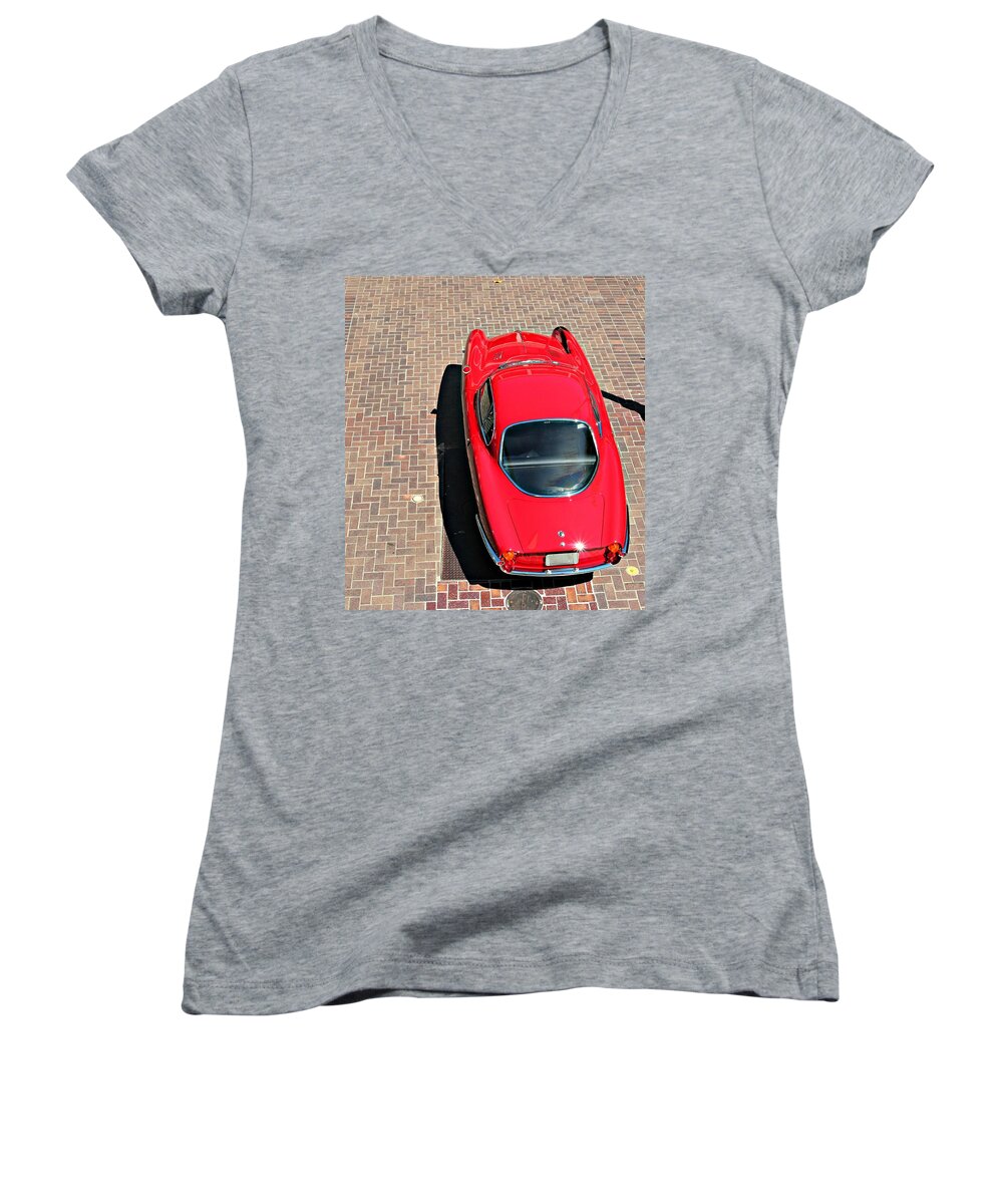  1961 Women's V-Neck featuring the photograph Alfa Romeo Giulietta Sprint Speciale by Steve Natale
