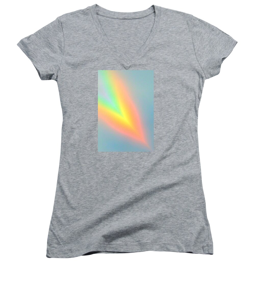 Rainbow Women's V-Neck featuring the photograph Arc Angle Two by Lanita Williams