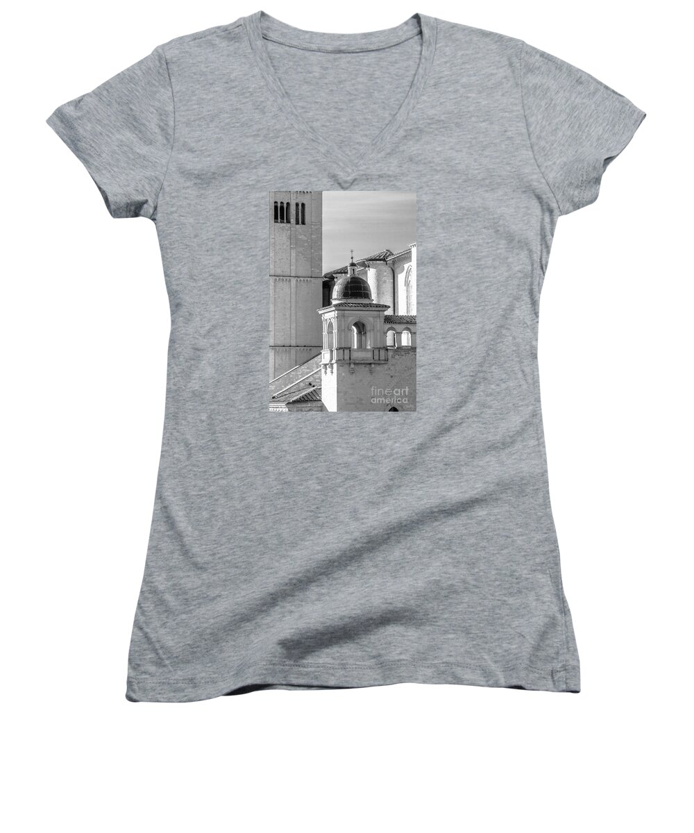 Italy Women's V-Neck featuring the photograph Basilica Details by Prints of Italy