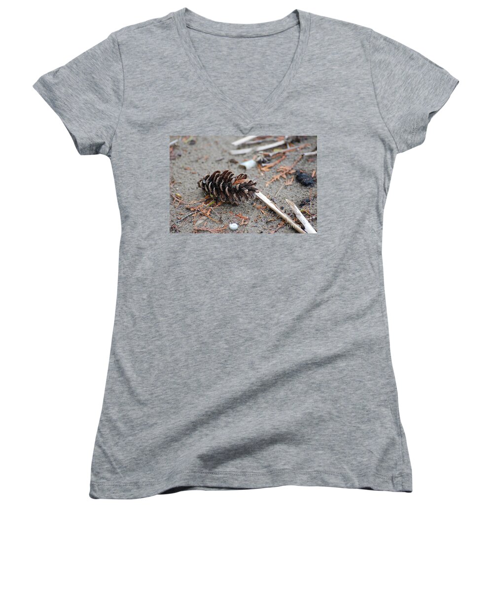 Nature Women's V-Neck featuring the photograph Beach Treasures by Bianca Nadeau