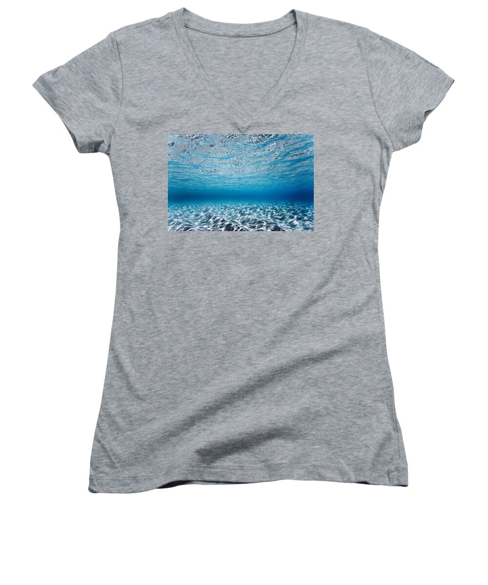 Sea Women's V-Neck featuring the photograph Blue Sea by Sean Davey