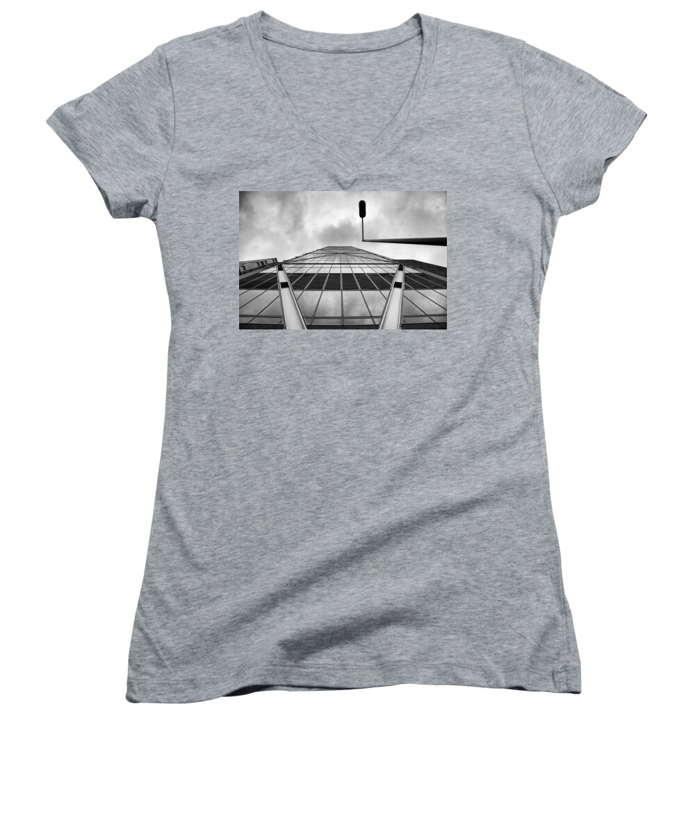 Broadgate Tower Women's V-Neck featuring the photograph Broadgate Tower by Ian Good