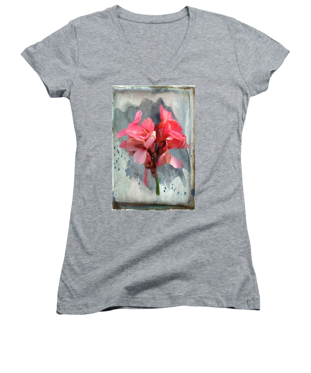 Wright Women's V-Neck featuring the photograph Canna Lily by Paulette B Wright