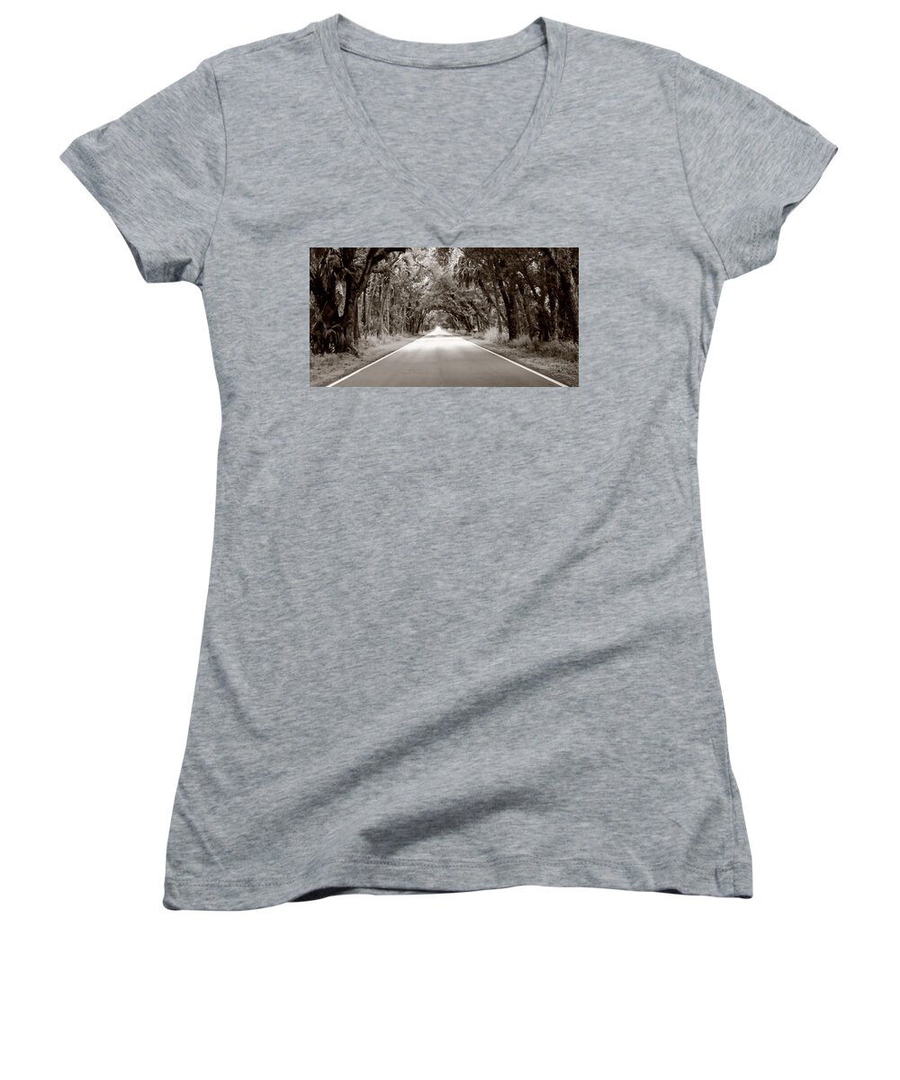 Trees Women's V-Neck featuring the photograph Canopy of Trees by Bill Howard