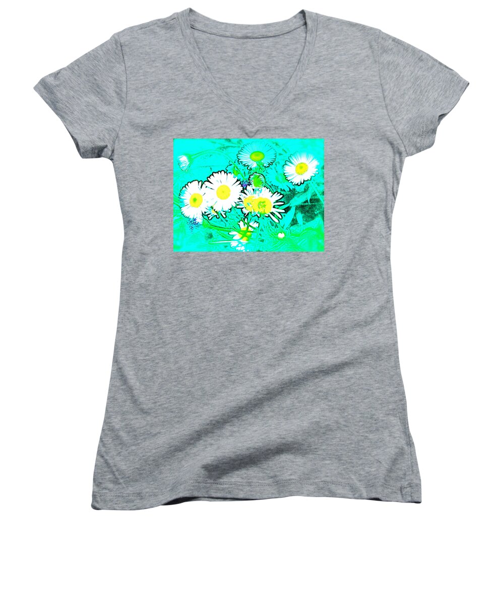 Flowers Women's V-Neck featuring the photograph Color 7 by Pamela Cooper