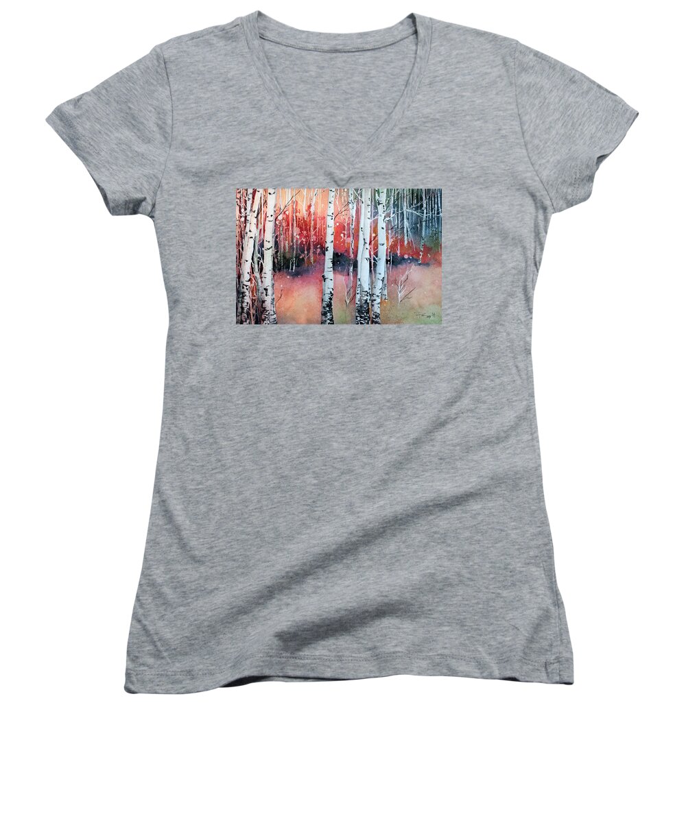Colorado Women's V-Neck featuring the painting Colorado by Sean Parnell