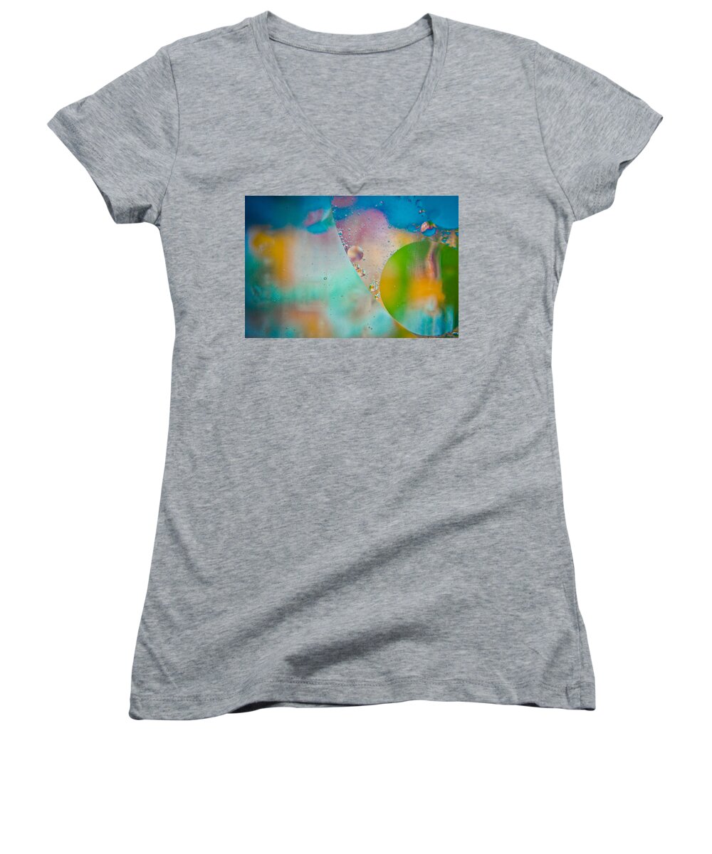 Abstract Artwork Women's V-Neck featuring the photograph Colors of the Wind by Sara Frank