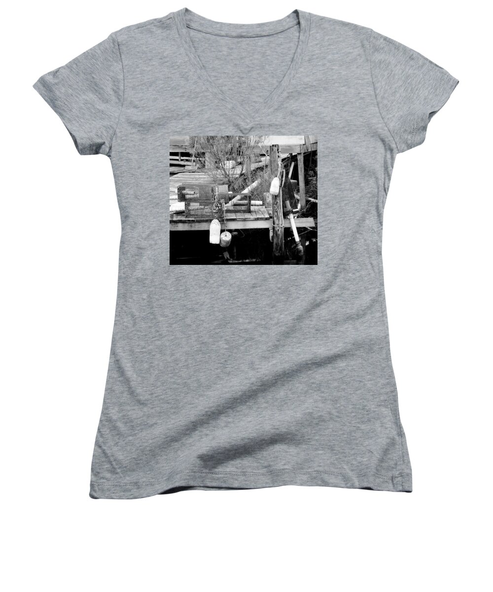 Obx Women's V-Neck featuring the photograph Crab Fishermans Still Life by Rick Rosenshein
