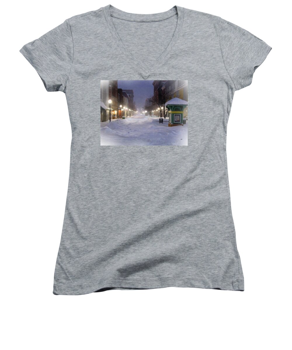 Maryland Women's V-Neck featuring the painting Cumberland Winter by Dean Wittle