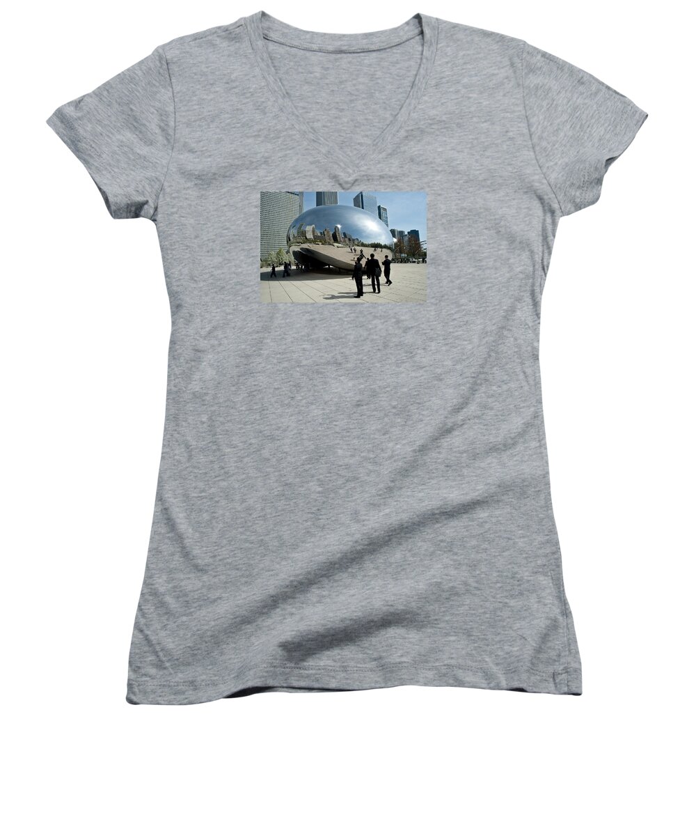 Millenium Women's V-Neck featuring the photograph Curved Perception by Steven Dunn