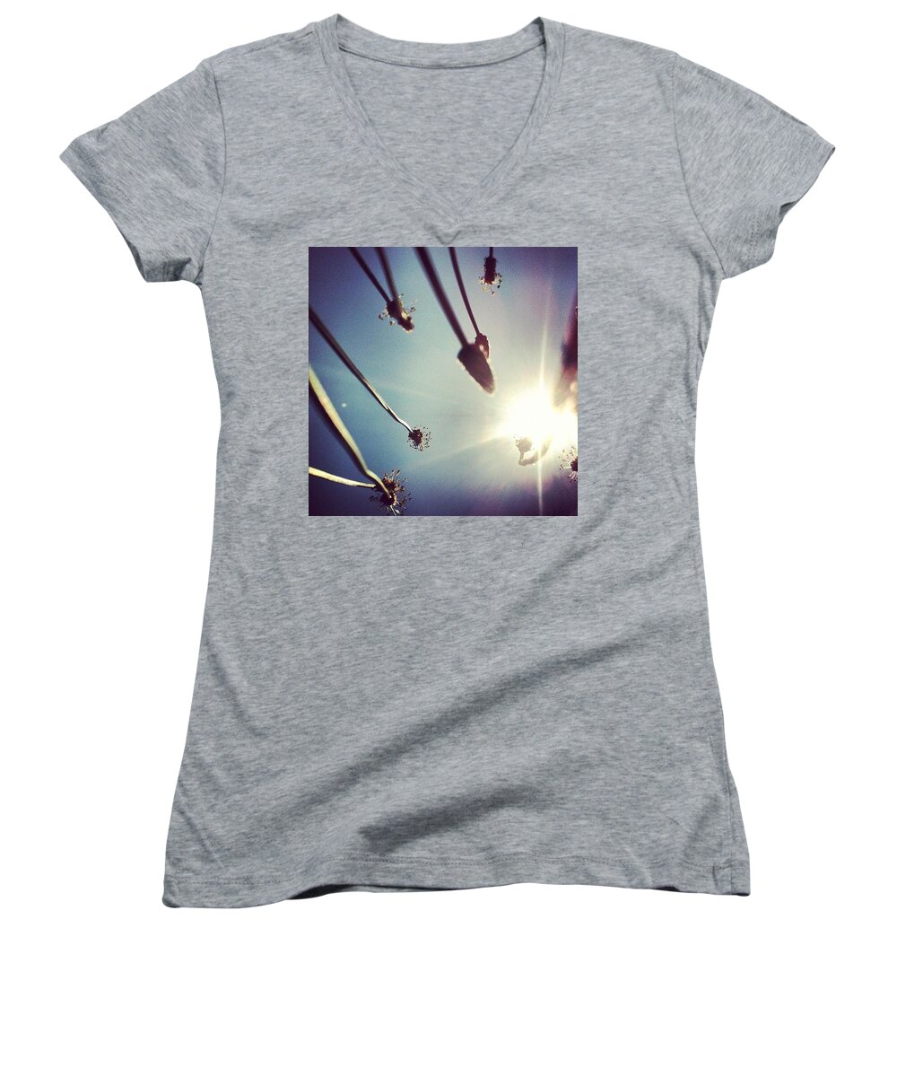 Hot Women's V-Neck featuring the photograph Dandy Lion by Katie Cupcakes