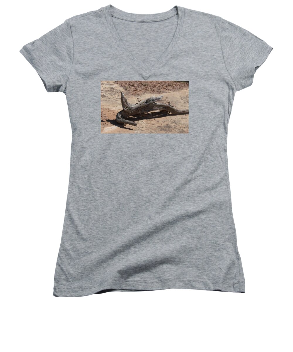 Landscape Women's V-Neck featuring the photograph Desert Wildwood by Fortunate Findings Shirley Dickerson