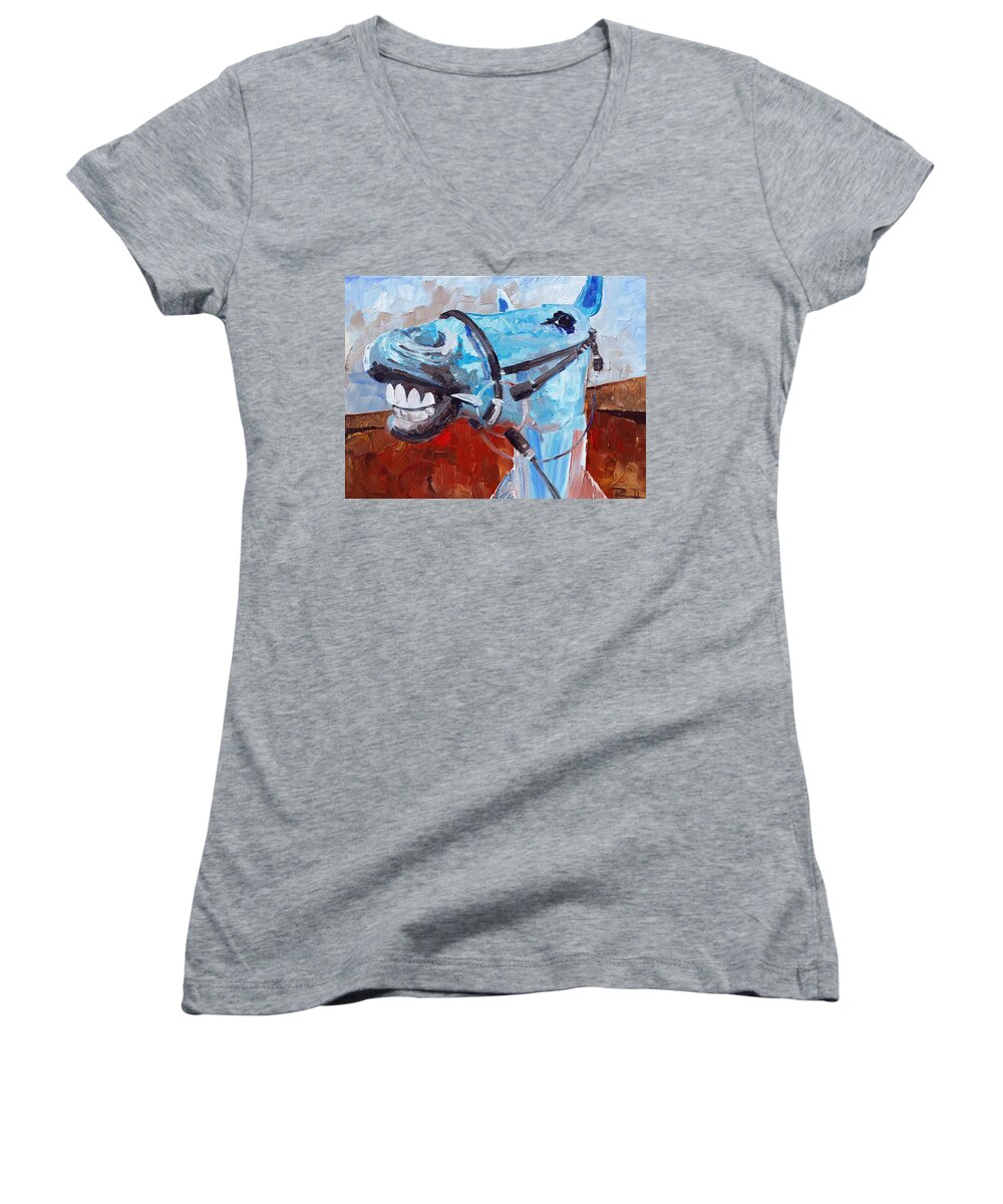 John Elway Women's V-Neck featuring the painting Elway by Sean Parnell