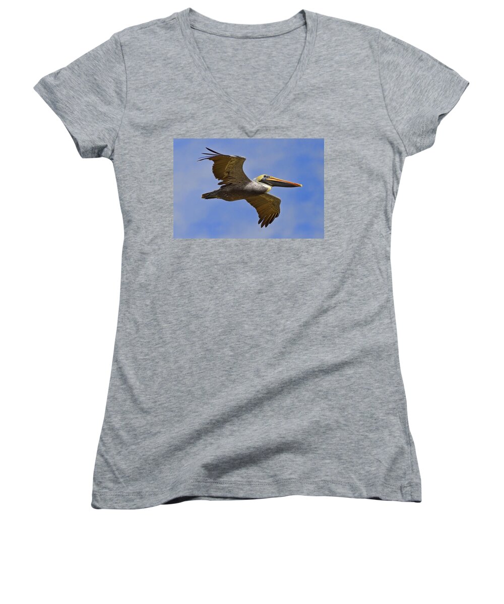 Brown Women's V-Neck featuring the photograph Endangered No More by Gary Holmes