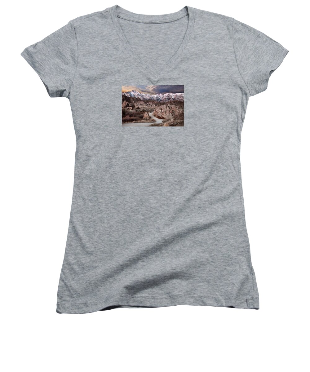 Desert Women's V-Neck featuring the photograph Escape by Alice Cahill