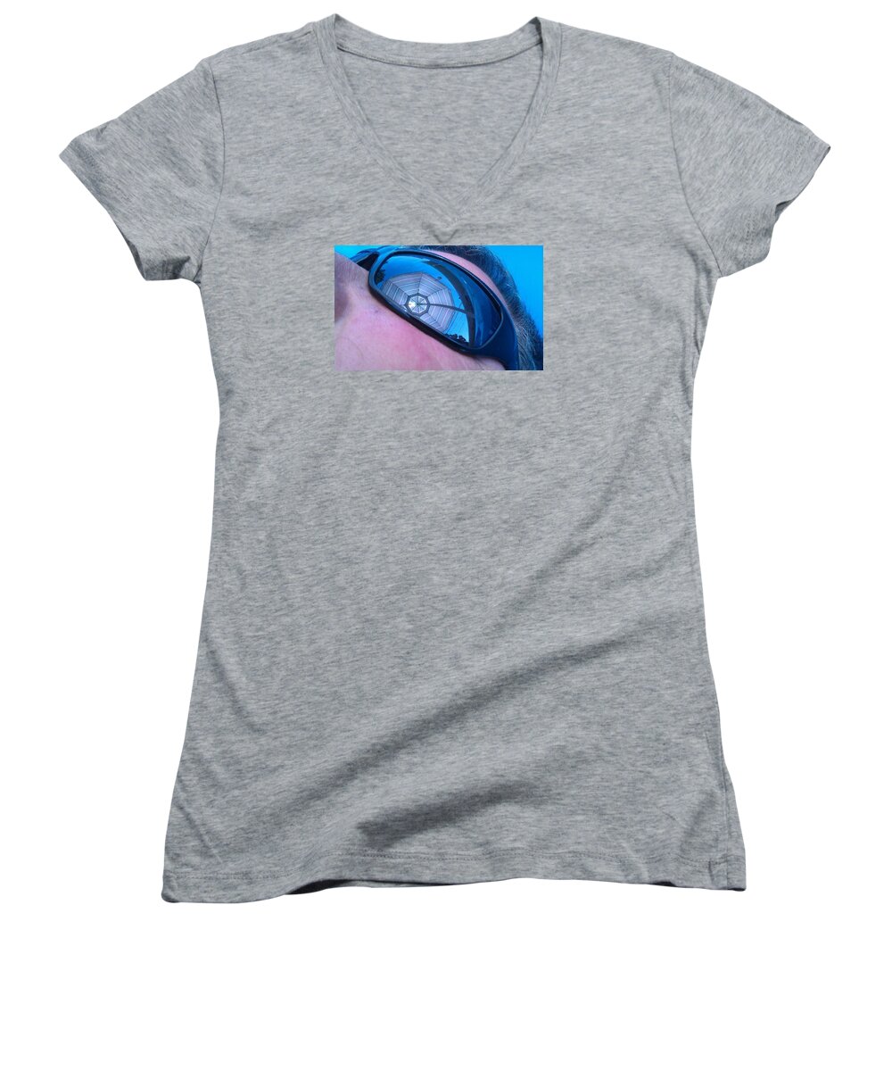 Sunglasses Women's V-Neck featuring the photograph Eye on Summer by Deborah Lacoste