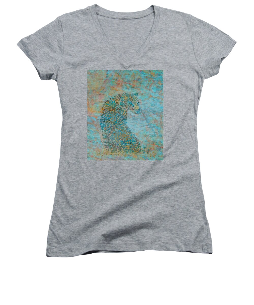 Animal Women's V-Neck featuring the digital art Fade Away by Stephanie Grant