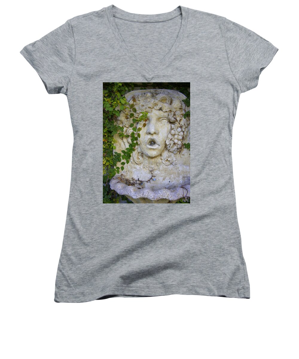Water Women's V-Neck featuring the photograph Forgotten Garden by Laurie Perry