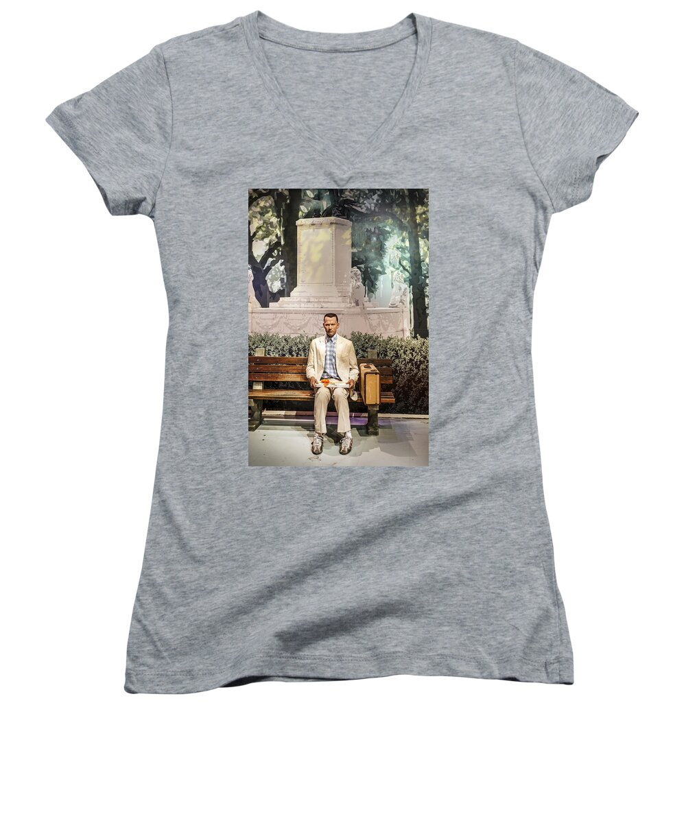Tom Hanks Women's V-Neck featuring the photograph Forrest Gump #1 by Mountain Dreams