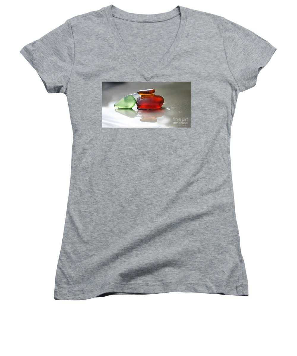 Seaglass Women's V-Neck featuring the photograph Friendship by Barbara McMahon