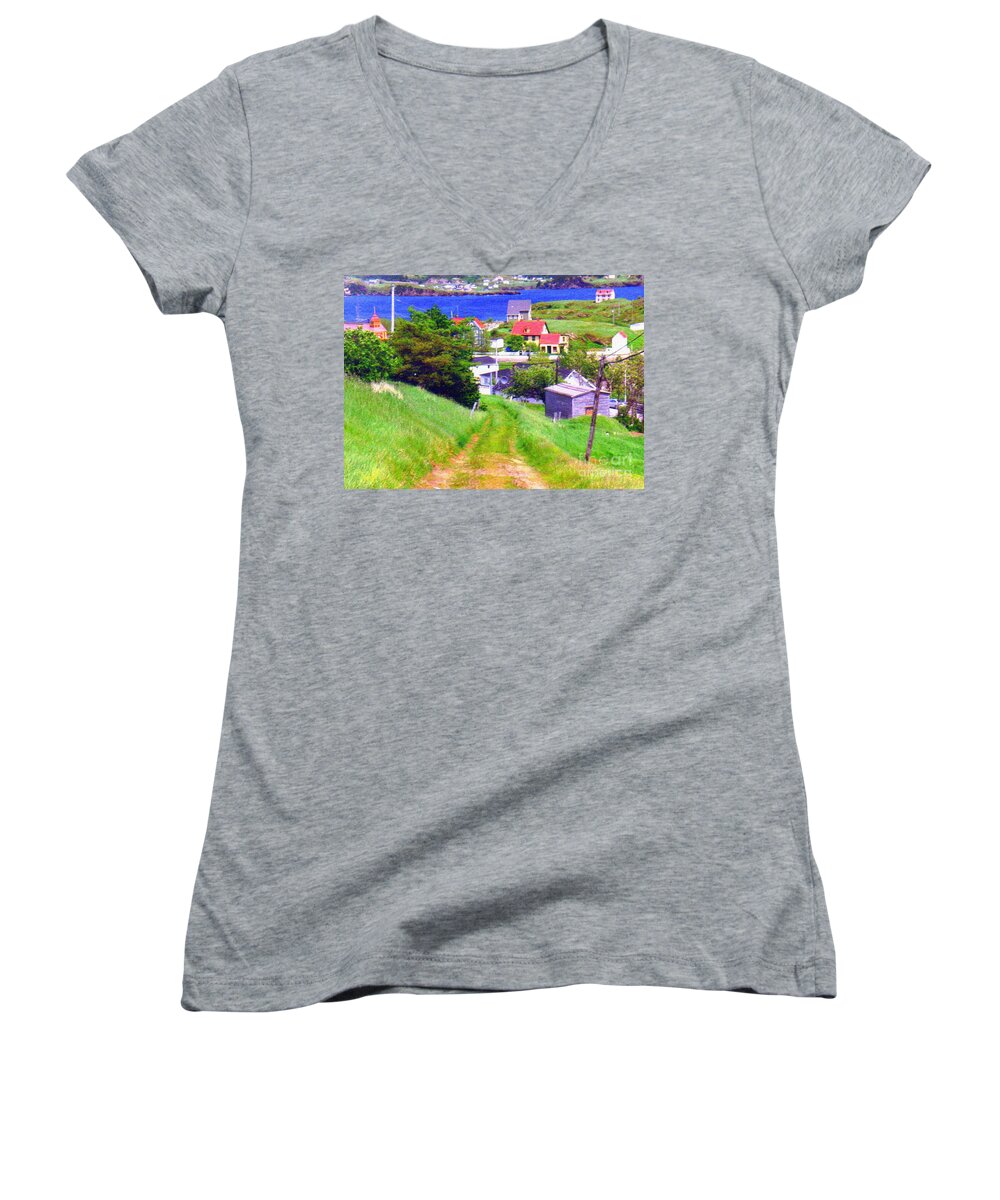 Going Down To Town Women's V-Neck featuring the photograph Going Down To Town by Lydia Holly