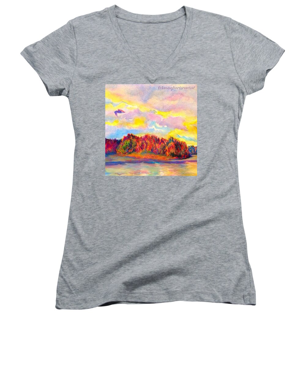 A Perfect Idea Of Freedom And Flight Women's V-Neck featuring the photograph A perfect idea of freedom and flight #1 by Anna Porter