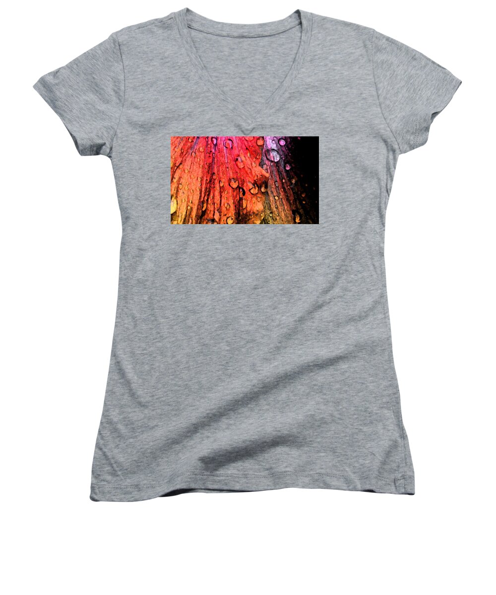 Abstract Women's V-Neck featuring the photograph Indepth by Dart Humeston
