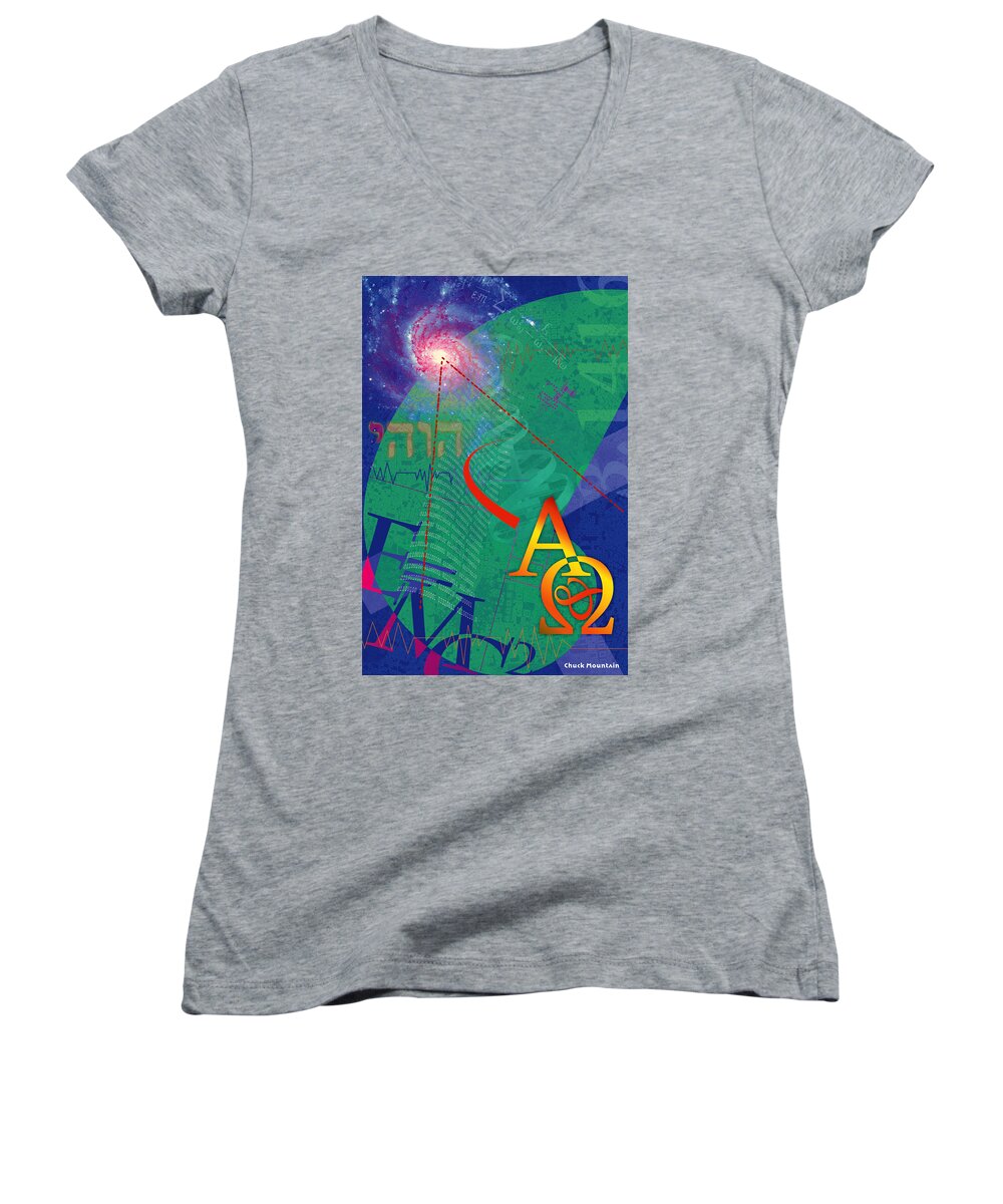 Poster Women's V-Neck featuring the digital art Infinity by Chuck Mountain