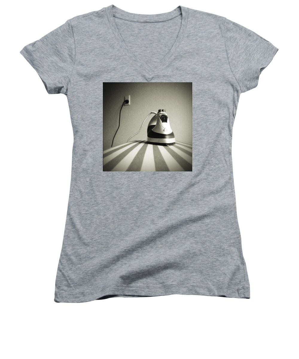 Retro Women's V-Neck featuring the photograph Iron by Les Cunliffe