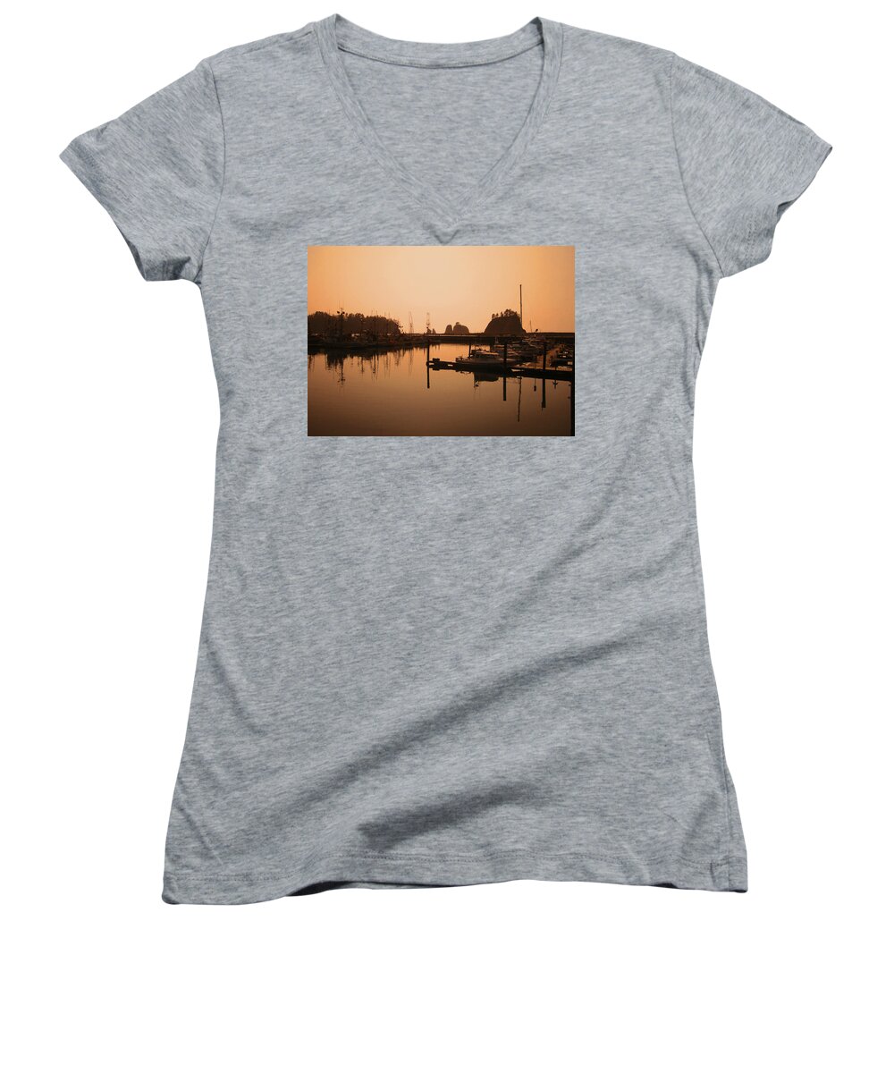 Landscapes Women's V-Neck featuring the photograph La Push In The Afternoon by Kym Backland