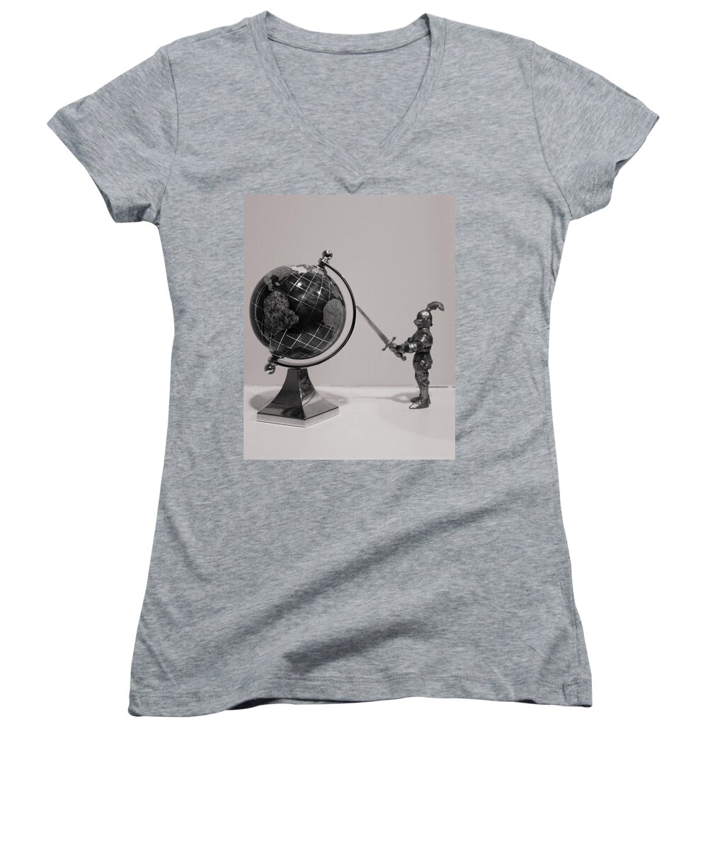 Knight Women's V-Neck featuring the photograph Last Knight by Stacy C Bottoms