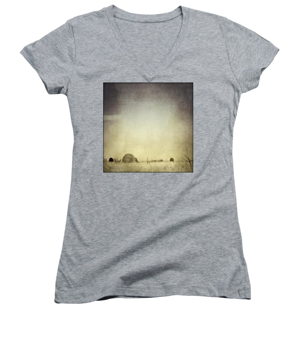 Drought Women's V-Neck featuring the photograph Let the Rain Come Down by Trish Mistric