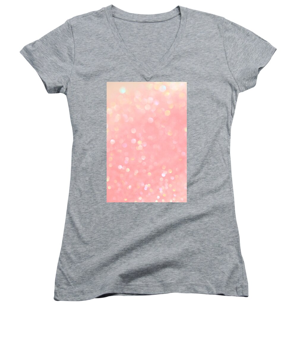 Abstract Women's V-Neck featuring the photograph Little Dreamer by Dazzle Zazz