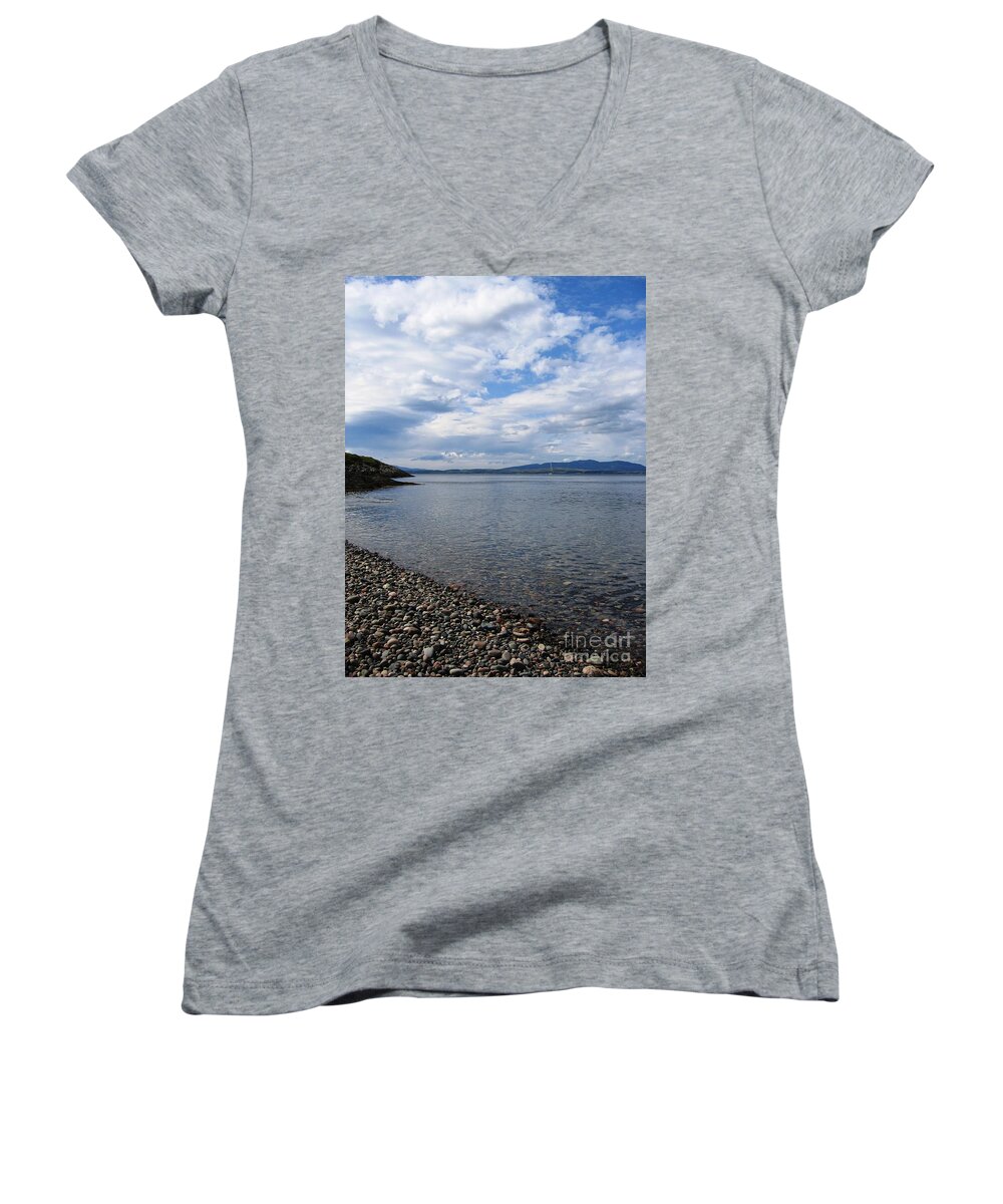 Loch Etive Women's V-Neck featuring the photograph Loch Etive by Denise Railey