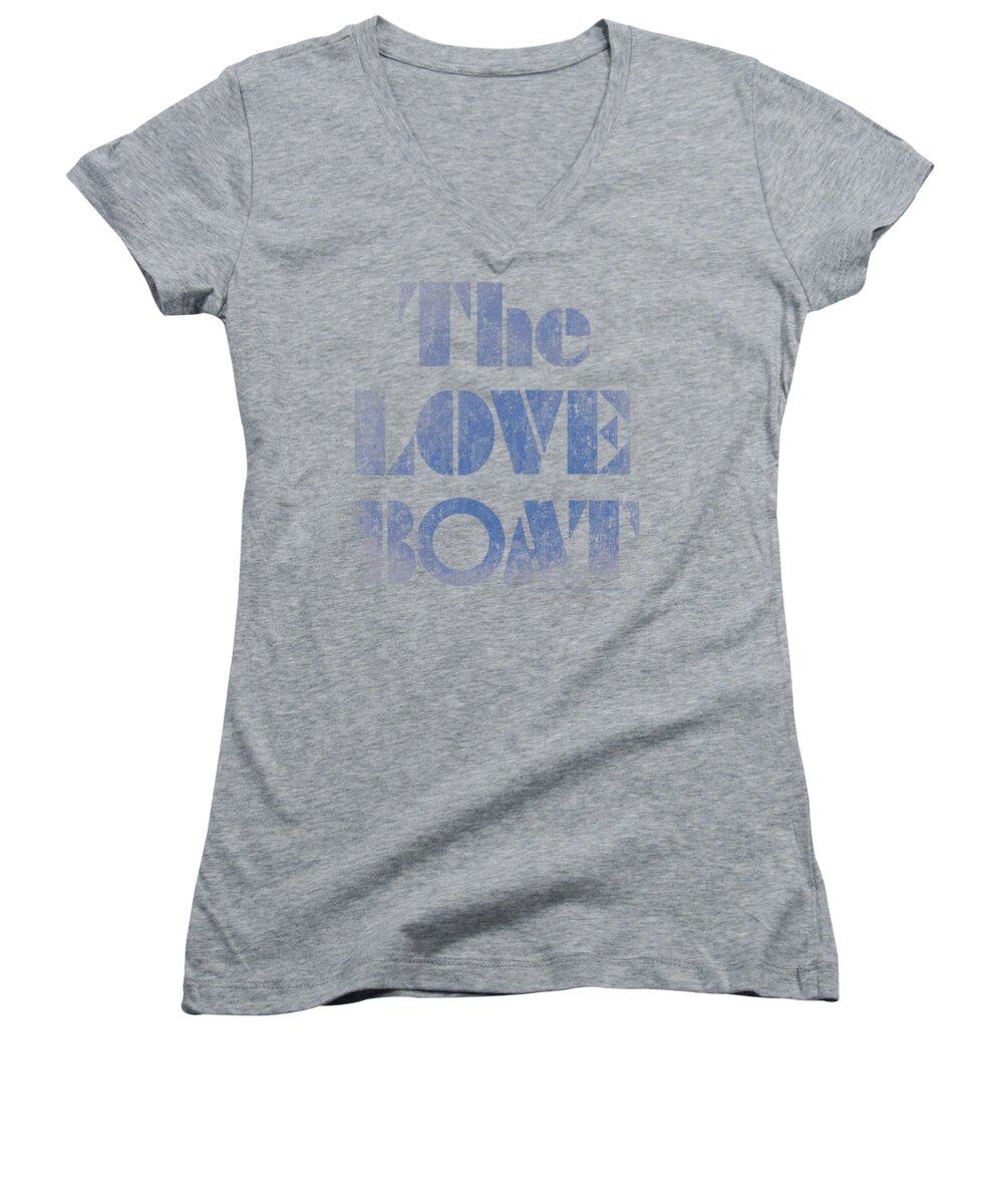 The Love Boat Women's V-Neck featuring the digital art Love Boat - Distressed by Brand A