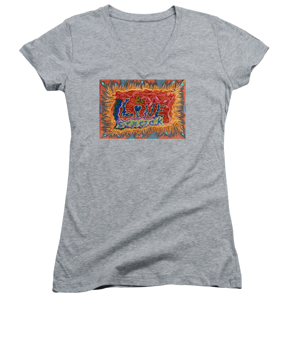 Love Women's V-Neck featuring the photograph Love Struck V2 by Kenneth James