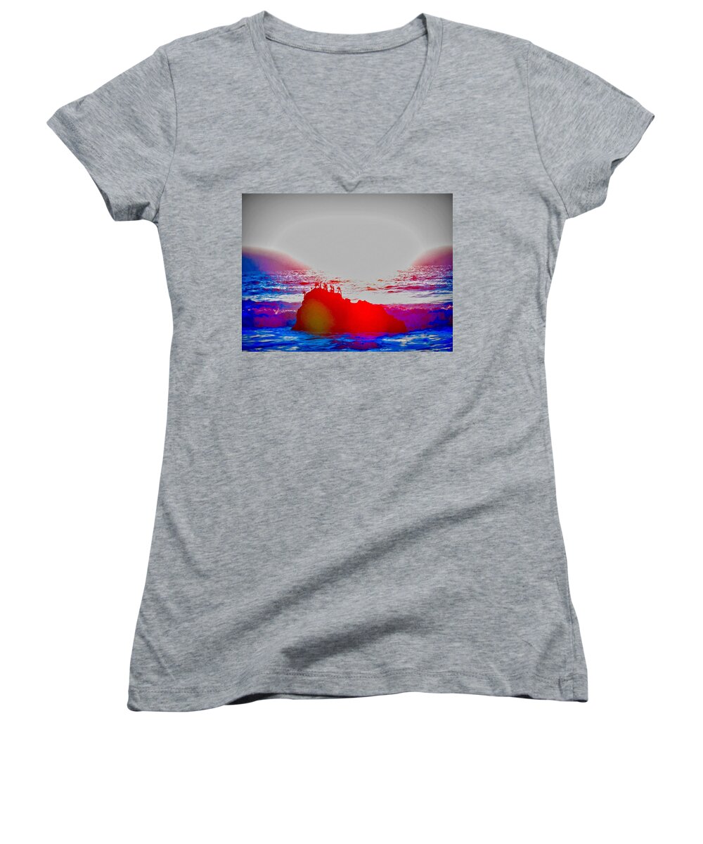 3d Women's V-Neck featuring the photograph Lovemaking by Nick David