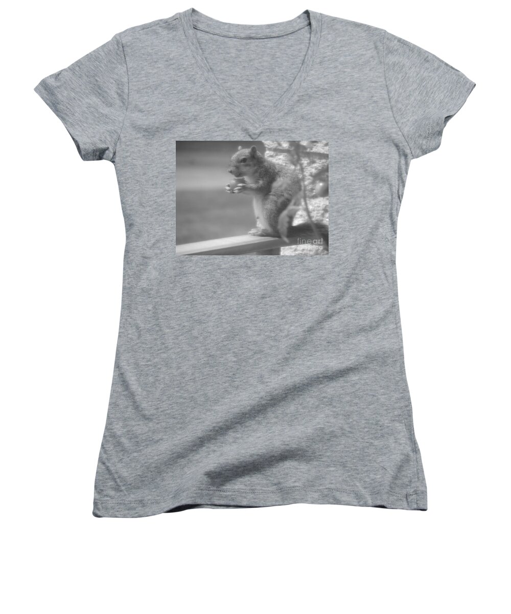 Squirrel Women's V-Neck featuring the photograph Loves Tomatoes by Michael Krek