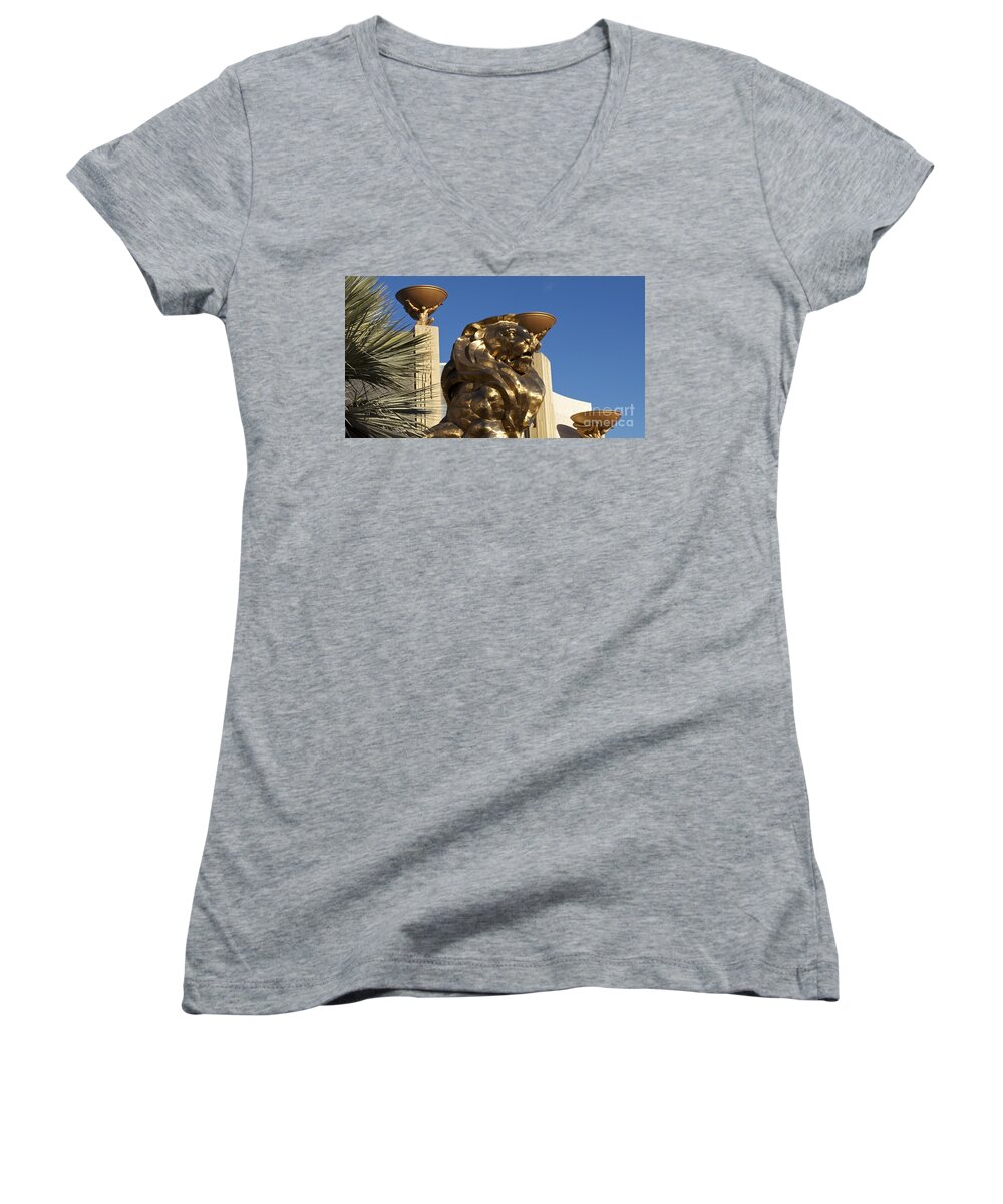 Mgm Women's V-Neck featuring the photograph Mgm by Bridgette Gomes