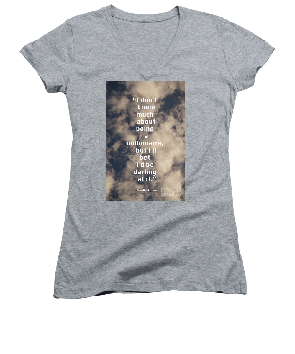Nina Prommer Women's V-Neck featuring the photograph Millionaire by Nina Prommer