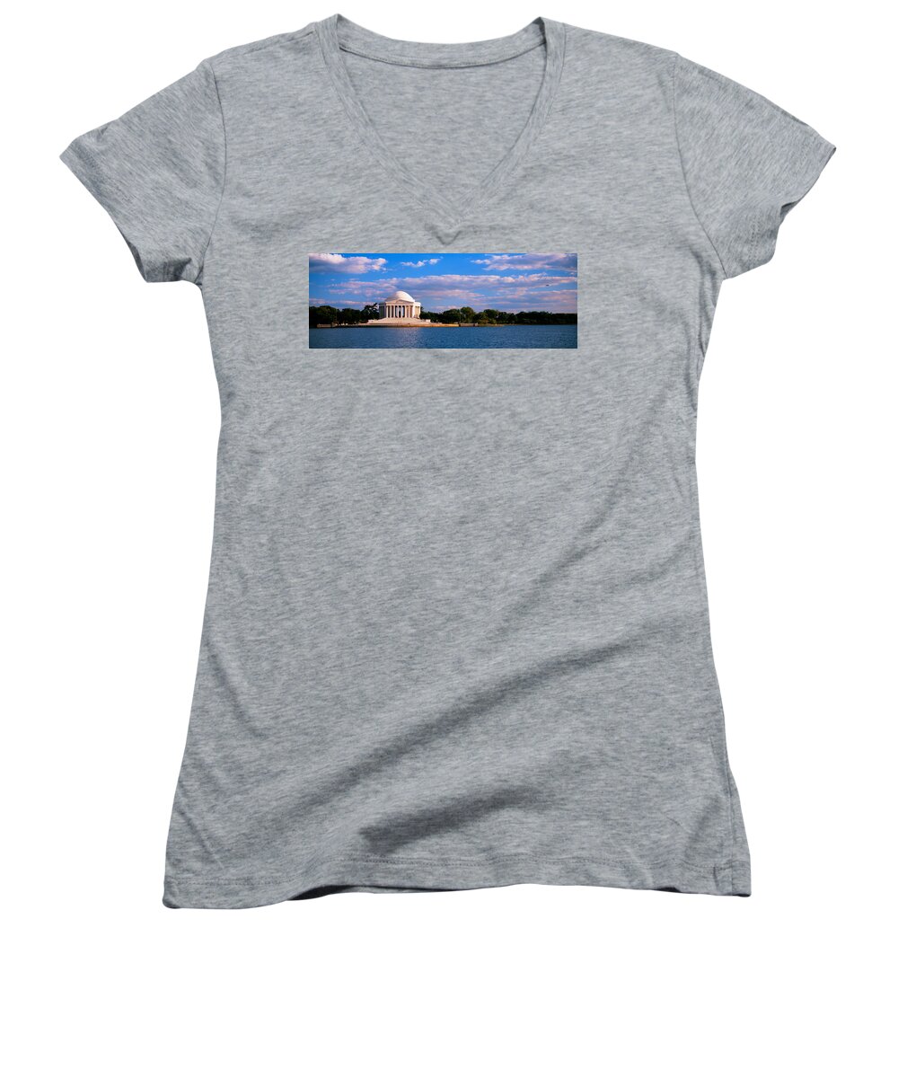 Photography Women's V-Neck featuring the photograph Monument On The Waterfront, Jefferson by Panoramic Images