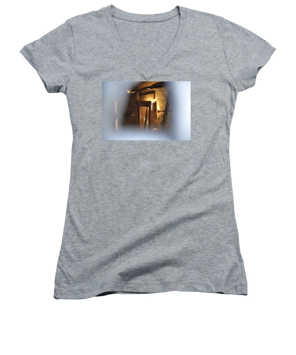 Brown Women's V-Neck featuring the photograph Old Barn by Frank Madia