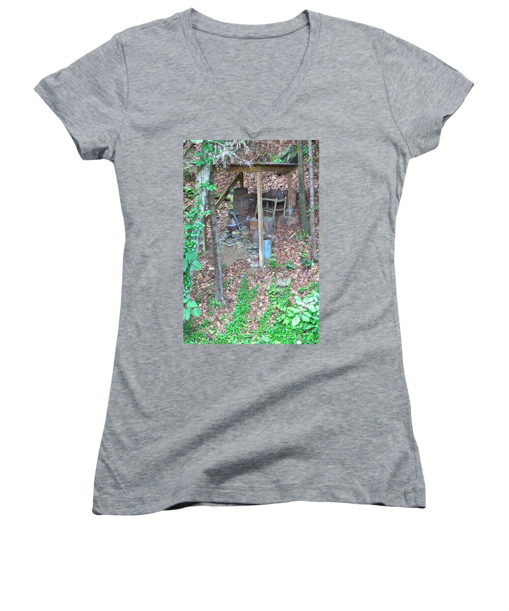 8820 Women's V-Neck featuring the photograph Old Mountain Still by Gordon Elwell